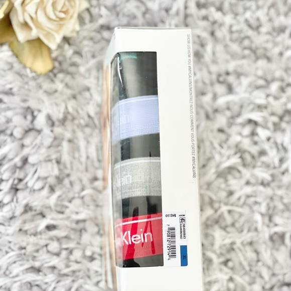 NWT 4PK CALVIN KLEIN 100% COTTON CLASSIC FIT BRIEF Black multicolored band SZ XL - Picture 2 of 5